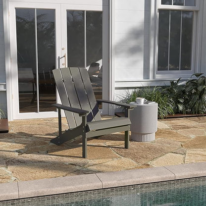 Taylor & Logan Charlestown All-Weather Poly Resin Wood Adirondack Chair in Gray