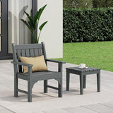 Costaelm Outdoor Patio Table and Chairs Set of 2, 2-Piece HDPE Garden Chair with Square Adirondack Side Table Set - Photo 1