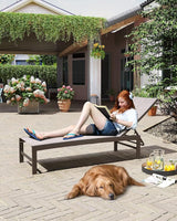 Crestlive Products Outdoor Lounge Chairs, Aluminum Pool Chaise Lounge Chairs, Adjustable Five-Position Tanning Recliner - Photo 8