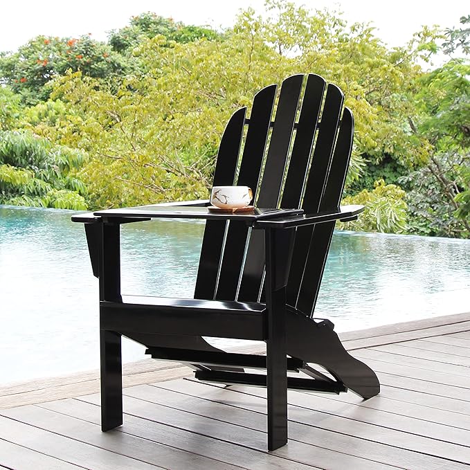 Cambridge Casual Solid Wood Bentley Adirondack Chair with Tray Table, Turquoise