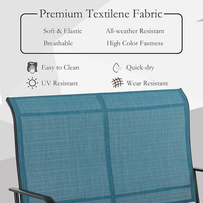 Sophia & William 2-Person Outdoor Glider Bench, Gliding Loveseat, Patio Glider Bench, All-Weather Resistant Textilene Fabric and Powder Coating Metal Frame