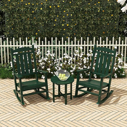 WO WESTIN OUTDOOR HDPE Laguna Classic Porch Rocking Chair (Set of 2), Dark Green