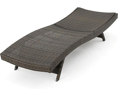 Christopher Knight Home Salem Outdoor Wicker Armless Chaise Lounges, 2-Pcs Set, Mixed Mocha