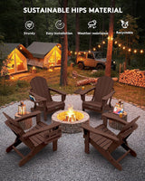 SERWALL Folding Adirondack Chair Set of 2, HIPS Adirondack Chairs with 4 in 1 Cup Holder - Photo 10