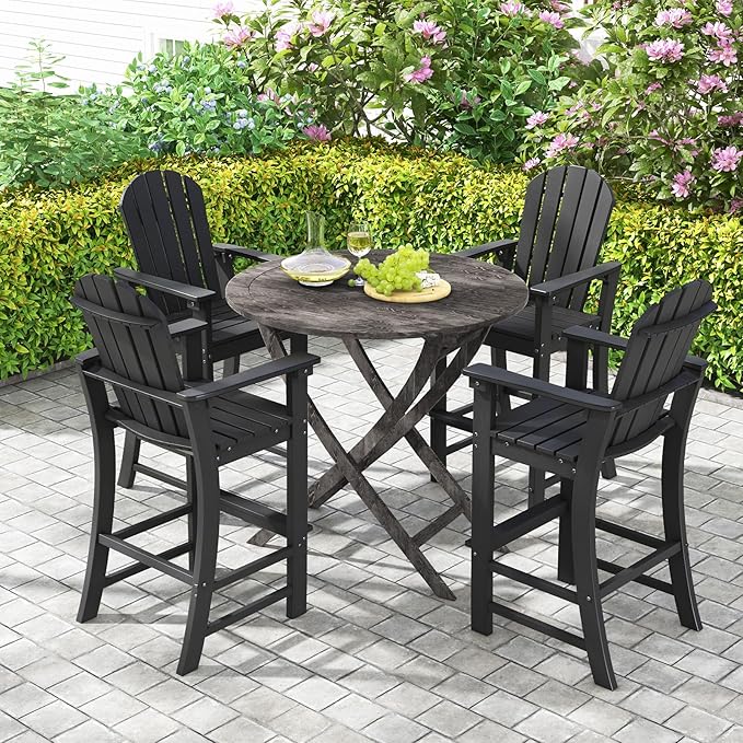 ORALNER Tall Adirondack Chairs, Set of 2 Outdoor High Back Balcony Chair - Photo 2