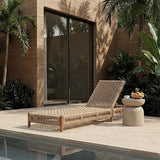 Christopher Knight Home Mercer Acacia Wood Chaise Lounge Chair Outdoor, Poolside Sun Lounger Recliner with Wicker Seat - Photo 1