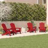 Flash Furniture Newport Adirondack Chairs with Cup Holders, Weather Resistant Poly Resin Adirondack Chairs, Set of 4 - Photo 2