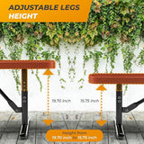 Heavy-Duty Outdoor Metal Bench, Thermoplastic-Coated, Portable, Weatherproof, Commercial-Grade for Parks, Gardens - Photo 6