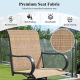 Tangkula Outdoor Swivel Bar Stools Set of 4, Bar Height Tall Patio Chairs with Armrests & High Back - Photo 6