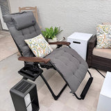 PURPLE LEAF Oversized Outdoor Reclining Chair Patio Zero Gravity Chaise Lounge Folding Chair with Removable Cushion - Photo 1