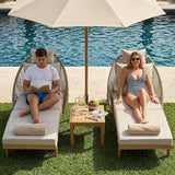Chaise Lounge Outdoor, Modern Patio Chaise Lounge Chairs, All Weather Pool Loungers - Photo 5