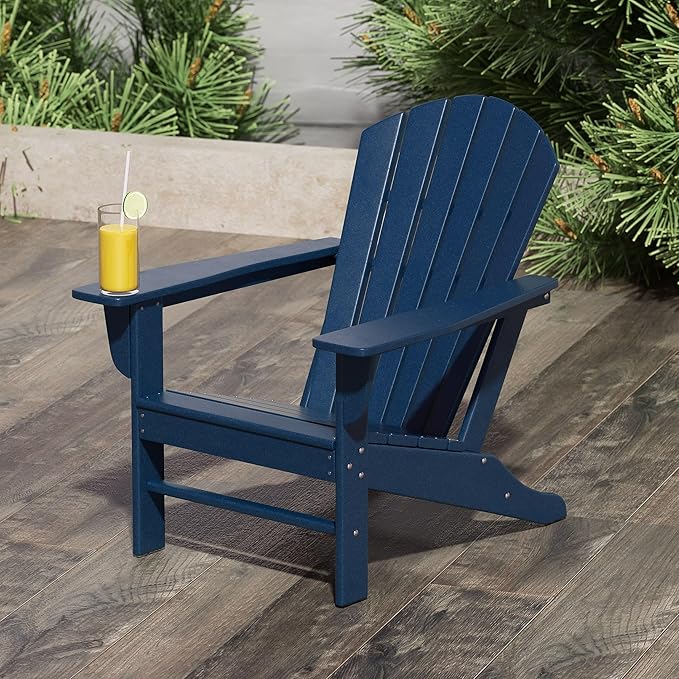 WestinTrends Dylan Outdoor Adirondack Chair, Navy Blue