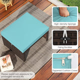 RELAX4LIFE Wicker Outdoor Ottoman Set of 2 - Rattan Footstools Foot Rest w/Removable Cushions - Photo 5