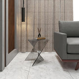 LeisureMod 15.75" Triangular Side Table, Stackable Plastic Accent End Table for Indoor & Outdoor Use - Photo 2