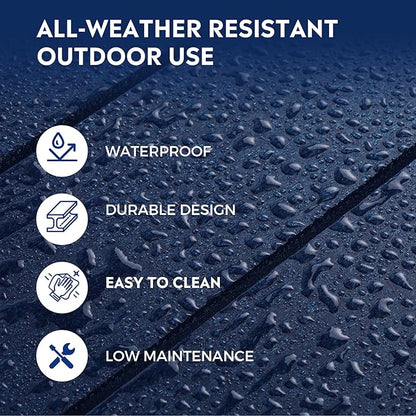 Costaelm Square Outdoor Side Tables, Adirondack Patio Tables for Outside, HDPE Patio End Table Weather Resistant, Balcony Table for Pool, Seaside, Backyard, Porch, Indoor Companion, Navy Blue