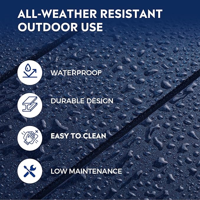 Costaelm Adirondack Conversation Table, HDPE Outdoor Drink Weather Resistant, Outdoor Patio Porch Accent Balcony Table for Pool, Seaside, Backyard, Navy Blue