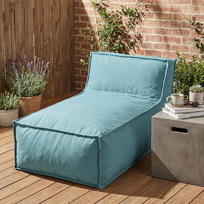 Christopher Knight Home Natty Bean Bag Chair, Fabric Bean Bag Chairs for Adults and Kids, Comfy Reading Chair, Lounge Sofa with Armrest, Indoor/Outdoor Spaces Memory Foam Bean Bag Chair, Teal