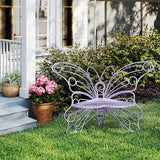 Purple Cute Butterfly Benches for Outdoors, Pretty Garden Bench & 50" Metal Outside Bench - Photo 3