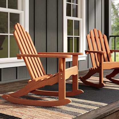 Amish Casual Outdoor Adirondack Rocking Chair in Semi Solid White Stain - Amish Made in The USA from Treated Pine Wood