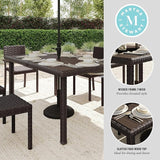 Martha Stewart Bedford 62" Indoor-Outdoor Patio Table with Faux Wood Top and Rattan Wicker Finish in Gray - Photo 9