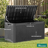 YITAHOME 100 Gallon Large Resin Deck Box Outdoor Storage Boxes for Patio Furniture, Outdoor Cushions - Photo 5