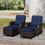Joyside Wicker Patio Chairs, 4 Piece Rattan Outdoor Furniture with Thickened Cushions, High Back, Deep Seating - Photo 1