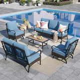 Sophia & William Patio Furniture Set, 5 Piece Metal Outdoor Conversation Set with 3-Seater Outdoor Couch, 2 Sofa Chairs - Photo 1