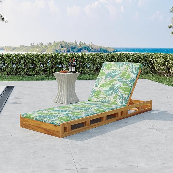 Outdoor Lounge Chaise Set with 2" Water-Resistant Cushion, 4-Position Adjustable Backrest Recliner - Photo 3