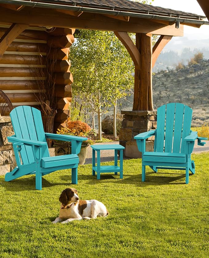 SERWALL Folding Adirondack Chair Set of 2, Adjustable Adirondack Chair with 3 Recline Positions - Photo 7