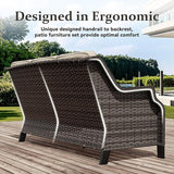 Wicker Patio Furniture Sets, 7 Pieces Outdoor Furniture with Patio Chairs, Outdoor 3-Seater Sofa, Ottoman, Coffee Table - Photo 6