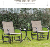 Outsunny 2 Piece Glider Set, Outdoor Swing Chairs, Patio Rocking Armchairs with Breathable Mesh Fabric - Photo 8
