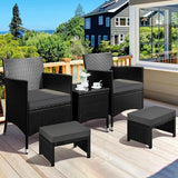 Yaheetech Wicker Ottomans, Set of 2 Footrest with Removable Cushion - Photo 2