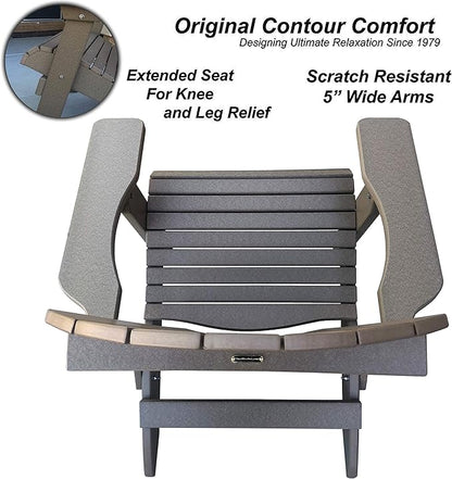 DuraWeather Poly® Classic King Size Folding Adirondack Chair (Birchwood Taupe)
