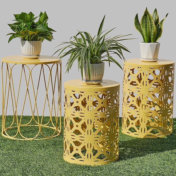 Y&M Set of 3 Round Heavy-Duty Side Table End Table - Photo 1