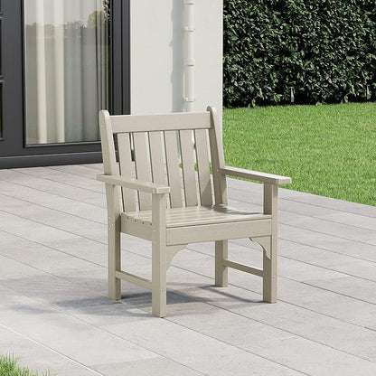 WestinTrends Malibu Outdoor Patio HDPE Adirondack Dining Arm Chair, Sand