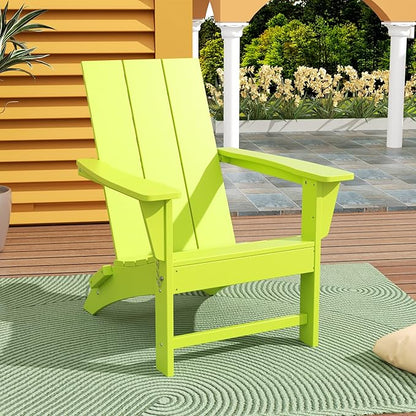 WestinTrends Ashore Modern Outdoor Folding Adirondack Chair, Lime
