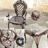 Outdoor Dining Chair Cast Aluminum Patio Chairs Set of 2 All-Weather Patio Dining Chair with Adjustable Feet for - Photo 7