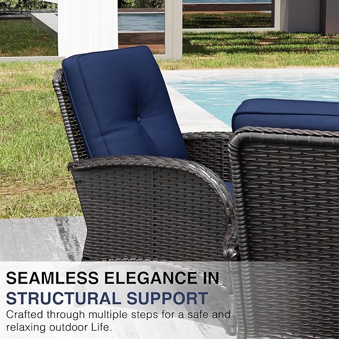 Joyside Wicker Patio Furniture Set, 6 Piece Outdoor Furniture Set with Thickened Cushions, High Back, Deep Seating - Photo 7