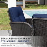 Joyside Wicker Patio Furniture Set, 6 Piece Outdoor Furniture Set with Thickened Cushions, High Back, Deep Seating - Photo 7