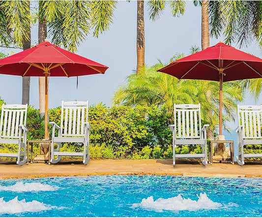 FUNBERRY Outdoor Rocking Chairs Set of 4, HDPE All Weather Poly Lumber Rocker, High Back Patio Rockers Easy Assembly