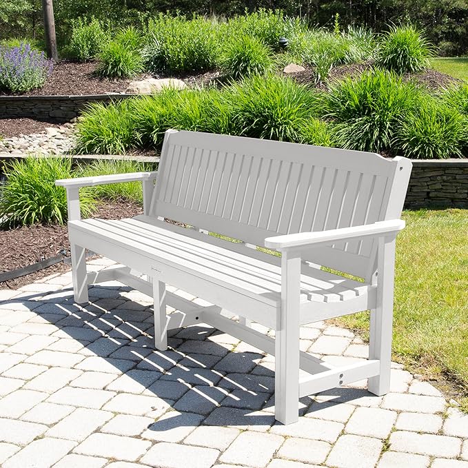 Sequoia Professional CM-BENSQ62-WHE Commercial Grade Exeter 6 Foot Garden Bench, White