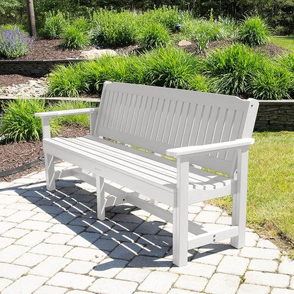 Sequoia Professional CM-BENSQ62-WHE Commercial Grade Exeter 6 Foot Garden Bench, White
