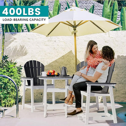 TYARDS Tall Adirondack Chairs Set of 2, Patio Chairs with 5" Widened Armrests and Footrest, HDPE Weather Resistant Adirondack Balcony Chairs, Outdoor Chairs for Garden, Backyard, Capacity 400LBS