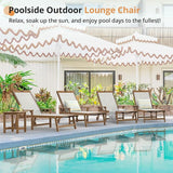 LUE BONA Chaise Lounge Chair Outdoor Set of 4, HDPS and HDPE Wicker Chaise Lounger with 5 Positions - Photo 4