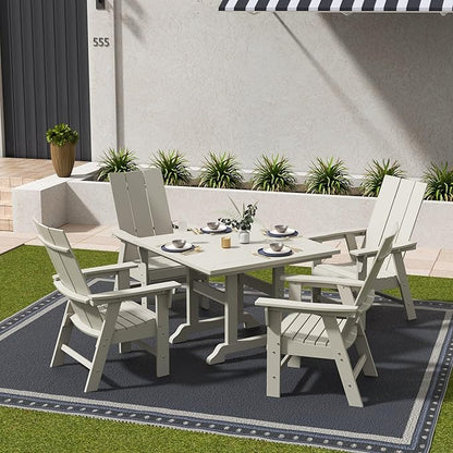 WestinTrends Ashore Outdoor Patio HDPE Plastic Modern Adirondack Dining Chair Sand