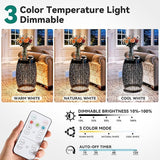 18" Cutout Metal Outdoor Side Table with 3-Mode LED Lights, Modern Decorative Drum End Table - Photo 6