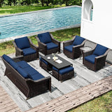 Joyside Wicker Patio Furniture Sets, 9 Pieces Upgraded Large Size Outdoor Furniture with Swivel Rocking Patio Chairs - Photo 6