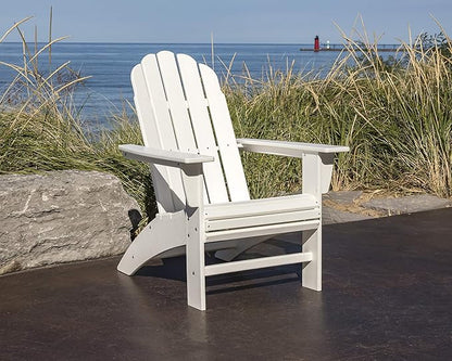 POLYWOOD Vineyard Curveback Adirondack Chair, Tangerine - Premium HDPE Outdoor Patio Furniture - Classic Curved Back Design - Fade-Resistant Poly Lumber - Comfortable Deck & Garden Seating