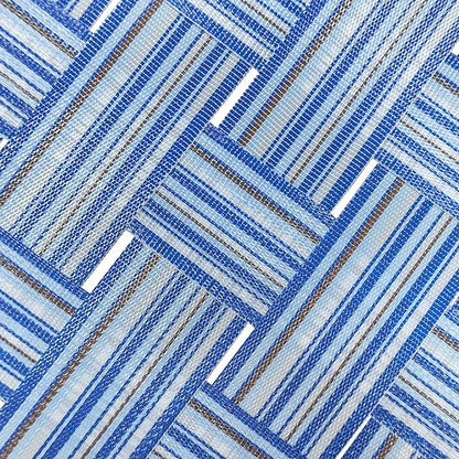 Garden Elements Folding Patio & Lawn Chairs – Steel Frame with Blue Woven Fabric and Wooden Armrests, Comfortable Full-Size Outdoor Chairs for Backyard, Camping, or Events (Pack of 2)