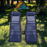 Unovivy Outdoor Chaise Lounge Chairs Set of 2, Portable Folding Pool Lounge Chair with 5-Position Reclining Back - Photo 4